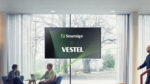 Digital signage screen promotes Smartsign and Vestel.