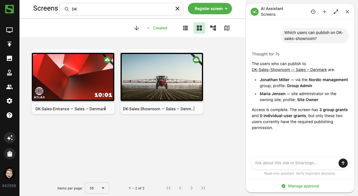 AI-assistenten i Smartsign Publisher